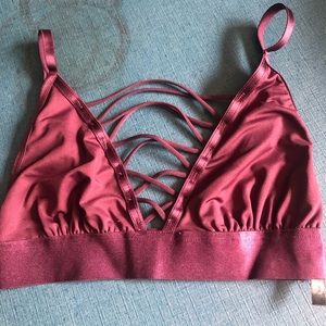 Maroon strappy bralette